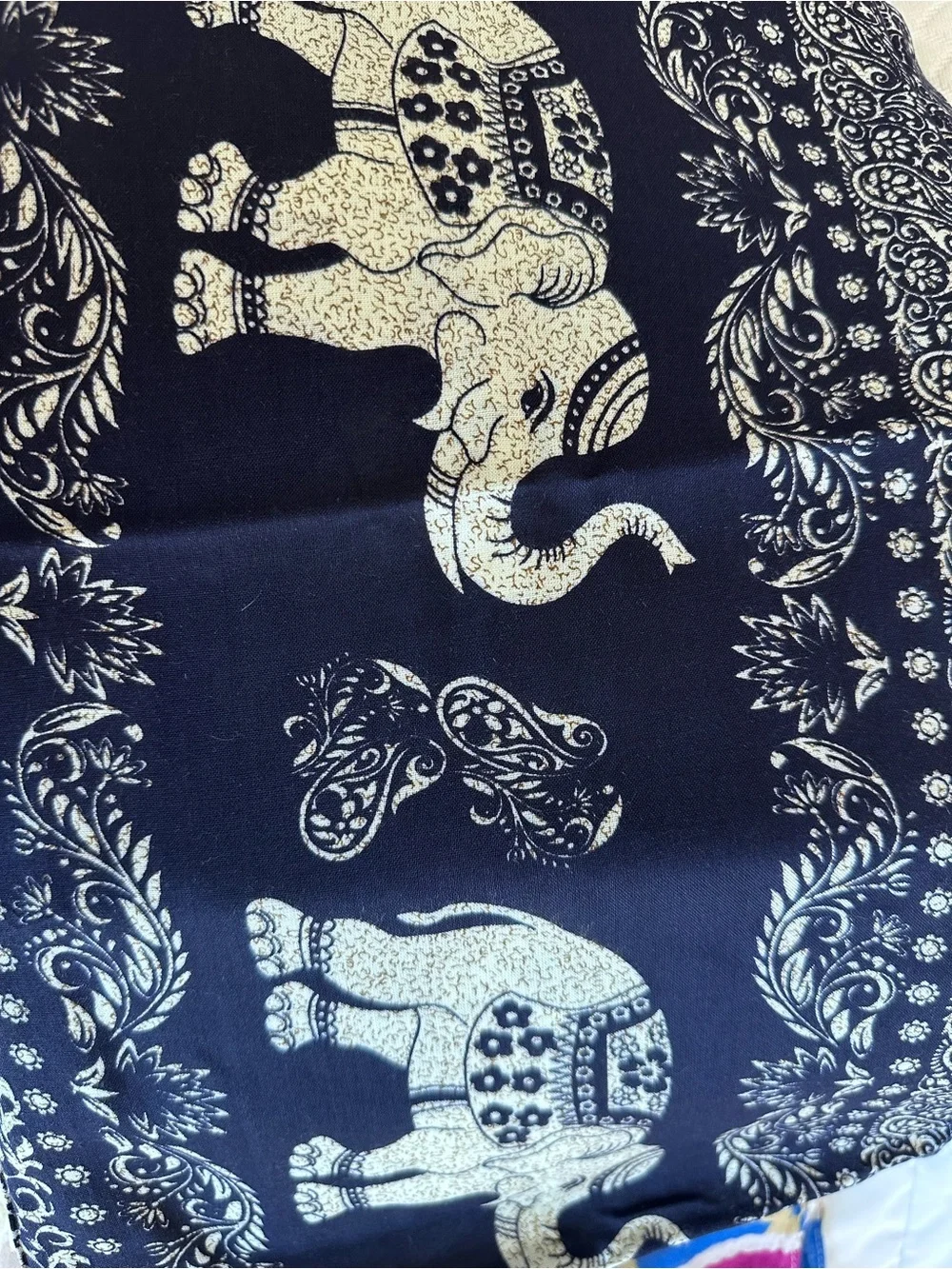 Navy Elephant Print Shawl Scarf - Unknown Brand never worn
